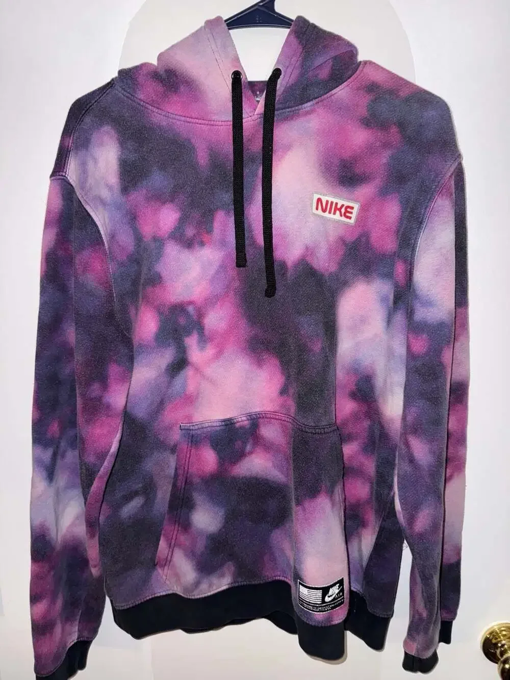 Nike Air Tie Dye Fleece Hoodie Purple Pink Size L